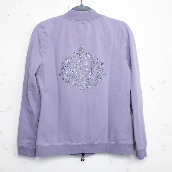Bcbg Max Azria lavender embellish zip up jacket - Picture 2 of 10